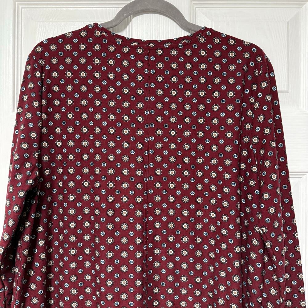 Lands' End Women's Maroon Print Long Sleeve Top Size Large - Picture 12 of 13